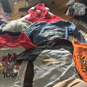 9 Piece Kids' Graphic Long Sleeve Shirt Bundle - 3T